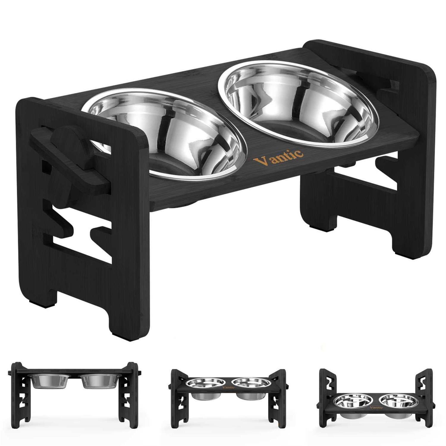Vantic Elevated Dog Bowls-Adjustable Raised Dog Bowls with Stand for Small Size Dogs and Cats,Durable