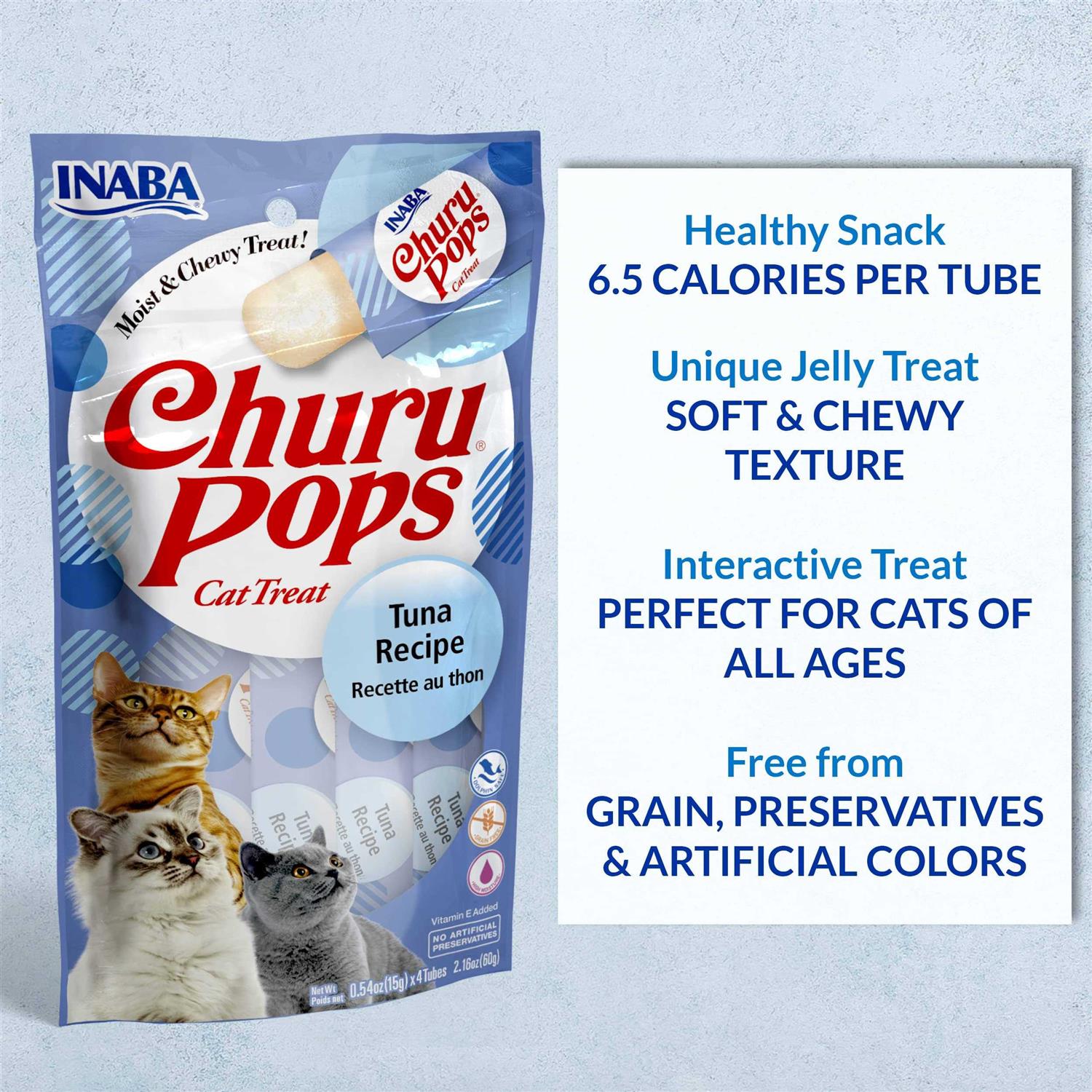 Inaba Churu Pops Moist & Chewy Tuna Recipe Lickable Cat Treats