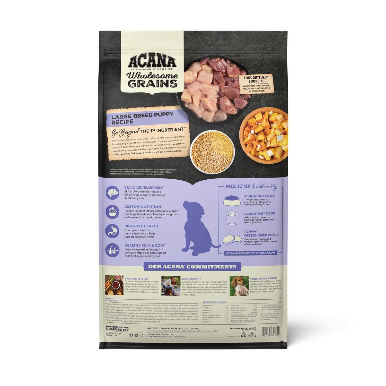 Acana Wholesome Grains Puppy Recipe Dry Dog Food