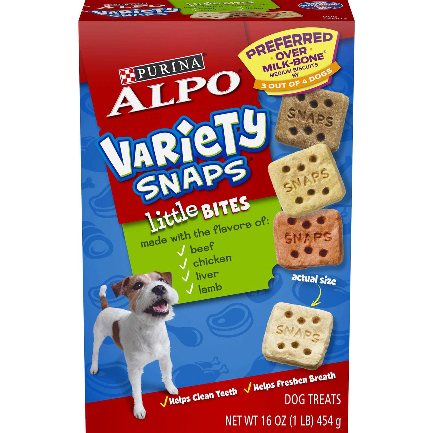 Purina Alpo Dog Treats Variety Snaps Little Bites Beef