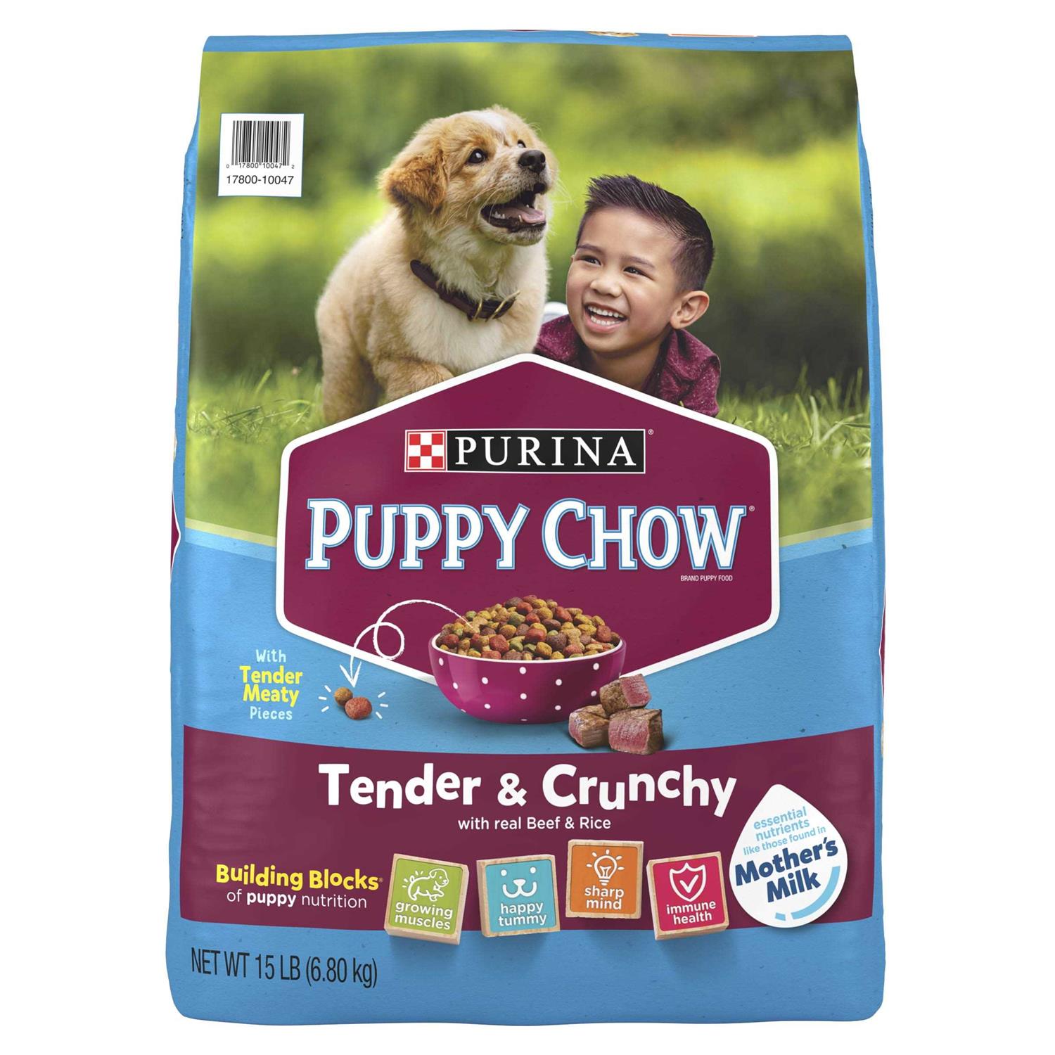 Purina Puppy Chow Tender Crunchy Real Beef Dry Puppy Food