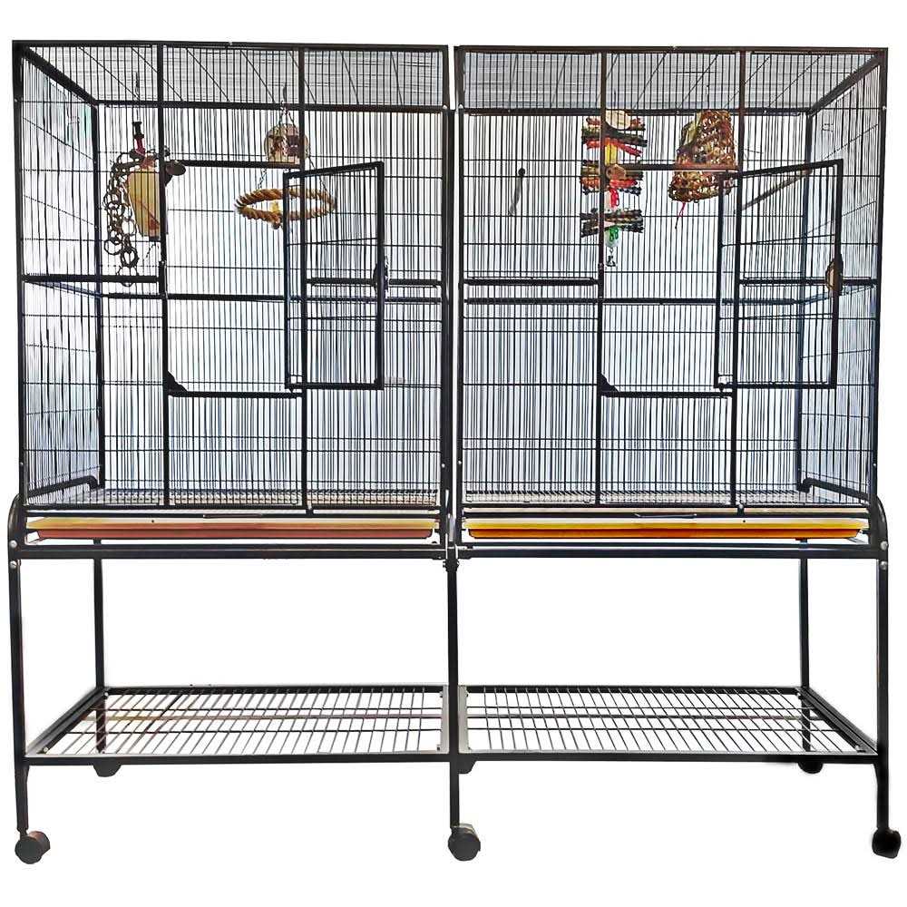 A E Double Flight Cage with Divider