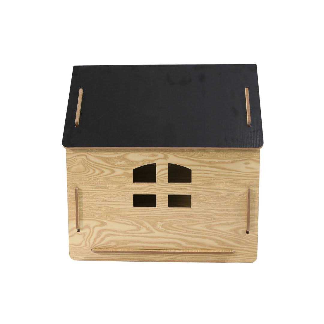 Byrn Wooden Pet house Indoor w/ Roof dog house w/ Removable Mat and Lockable Door for Small dog cat Tucker Murphy Pet Finish