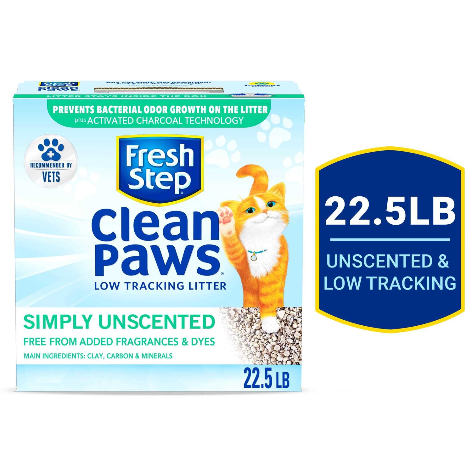 Fresh Step Clean Paws Simply Unscented Clumping Cat Litter