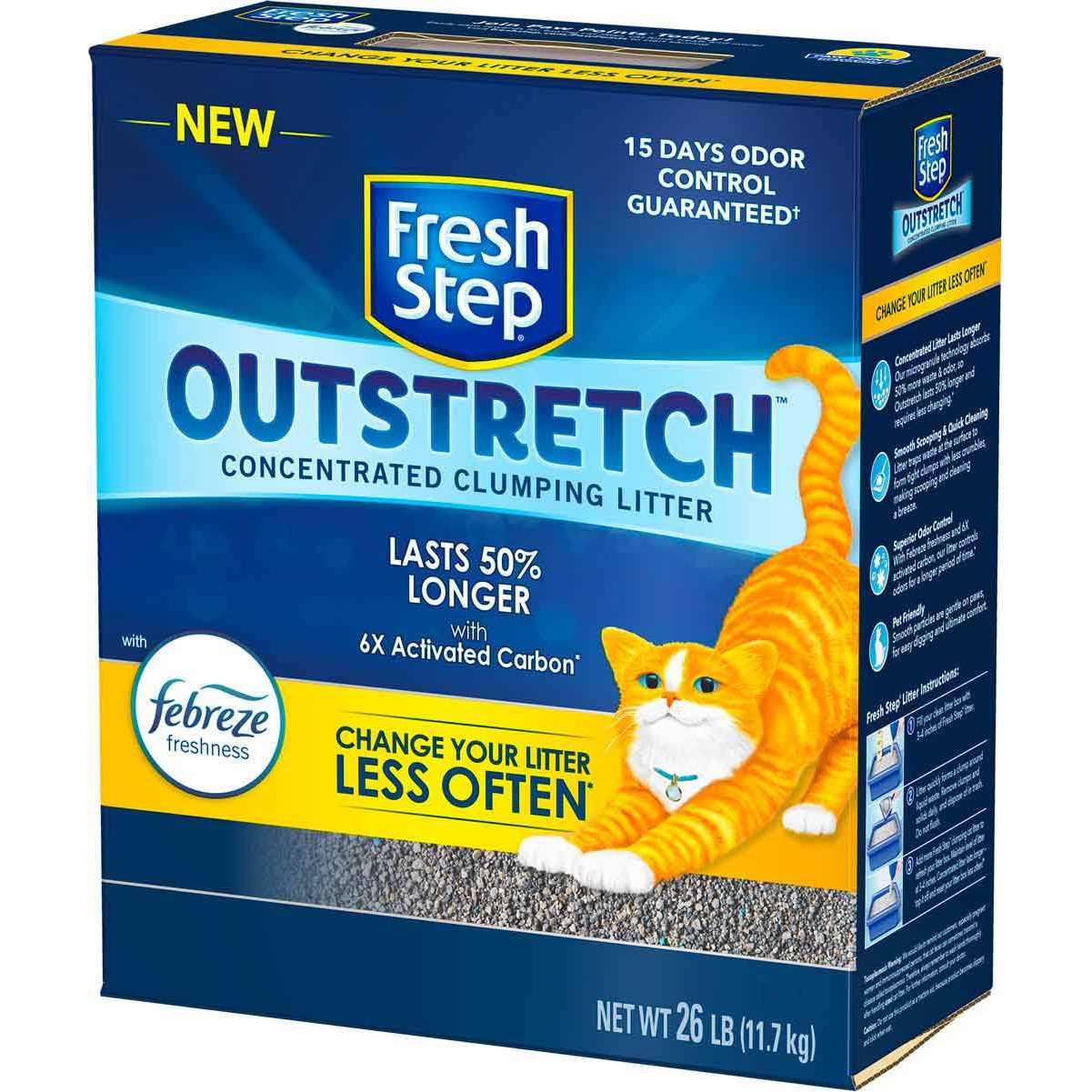 Fresh Step Outstretch Febreze Concentrated Clumping Litter