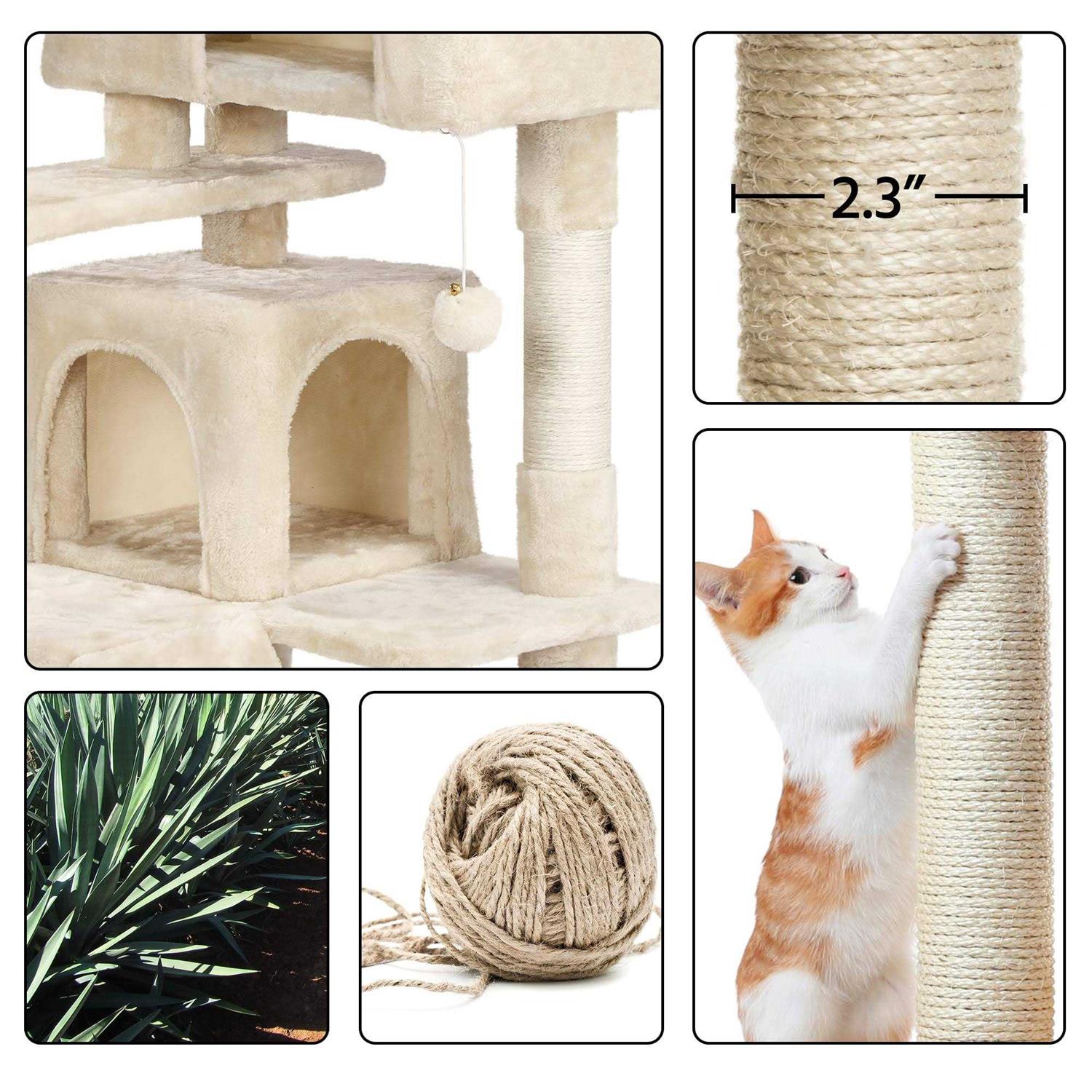 Topeakmart Plush Cat Tree with 2 Condos