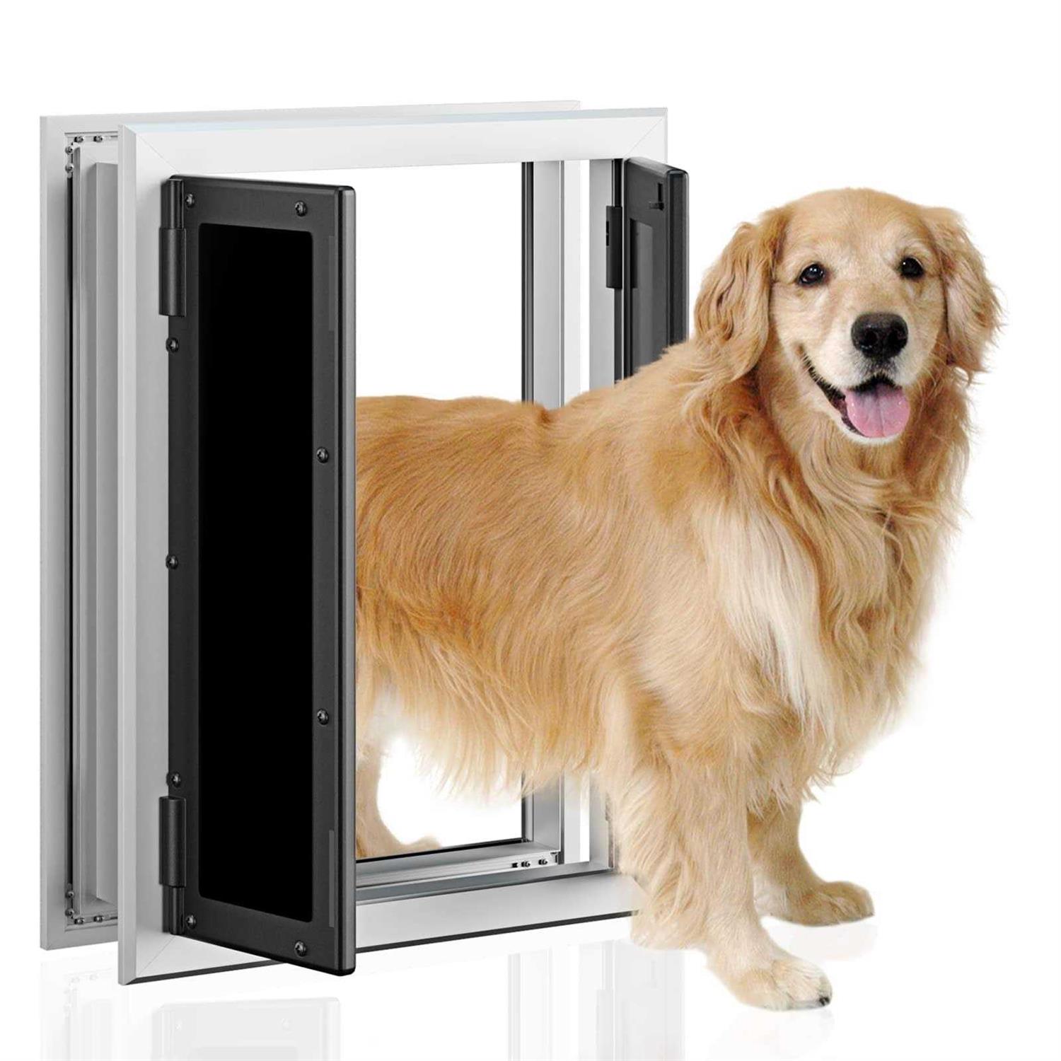Premium Dog Door Petouch Aluminum Pet Door with Double Panels