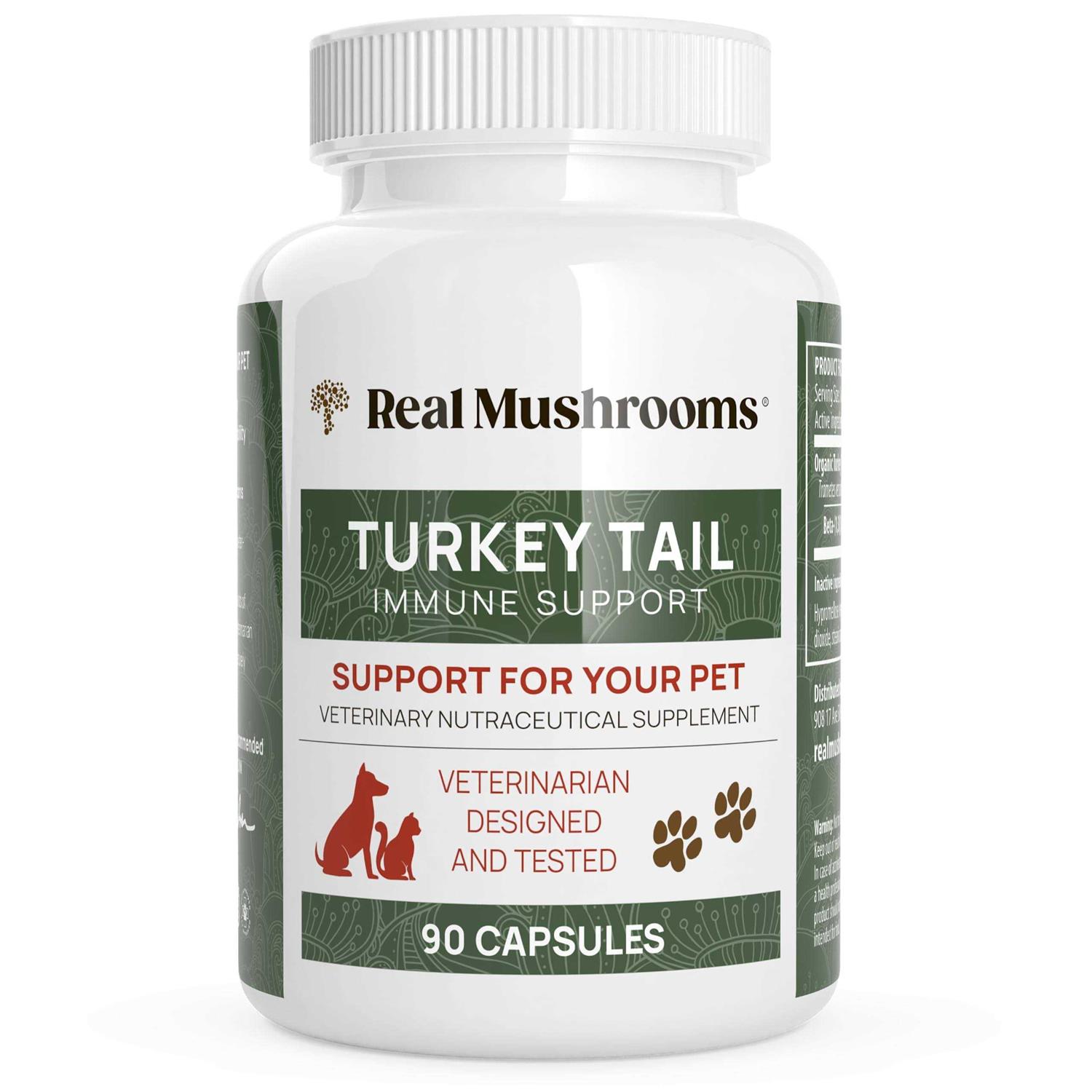Real Mushrooms Turkey Tail Extract Capsules for Pets
