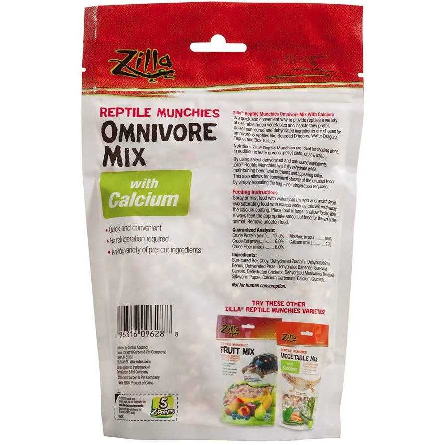 Zilla Reptile Munchies Omnivore Mix with Calcium