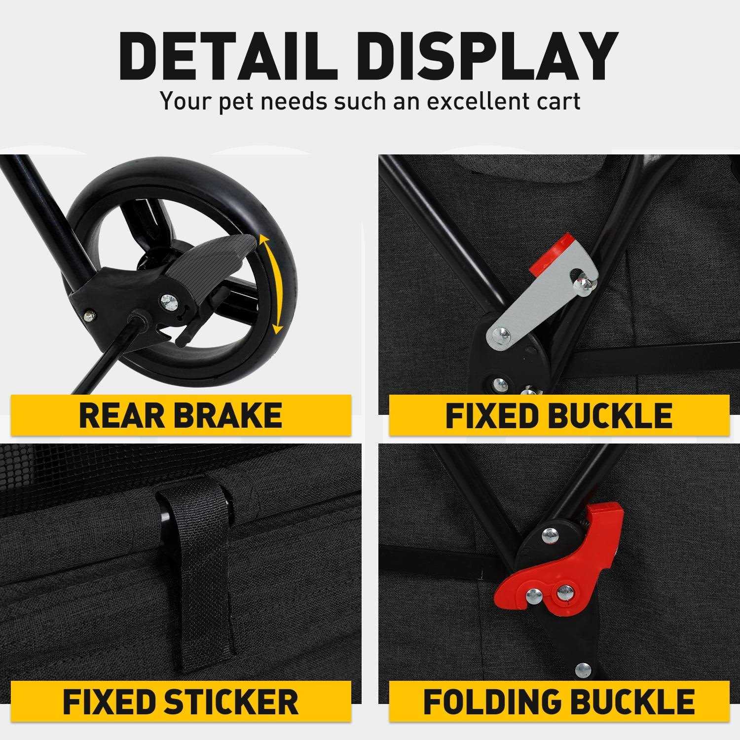 BestPet Pet Stroller Dog Cat Stroller Mesh Foldable Puppy Stroller for Travelling Shopping