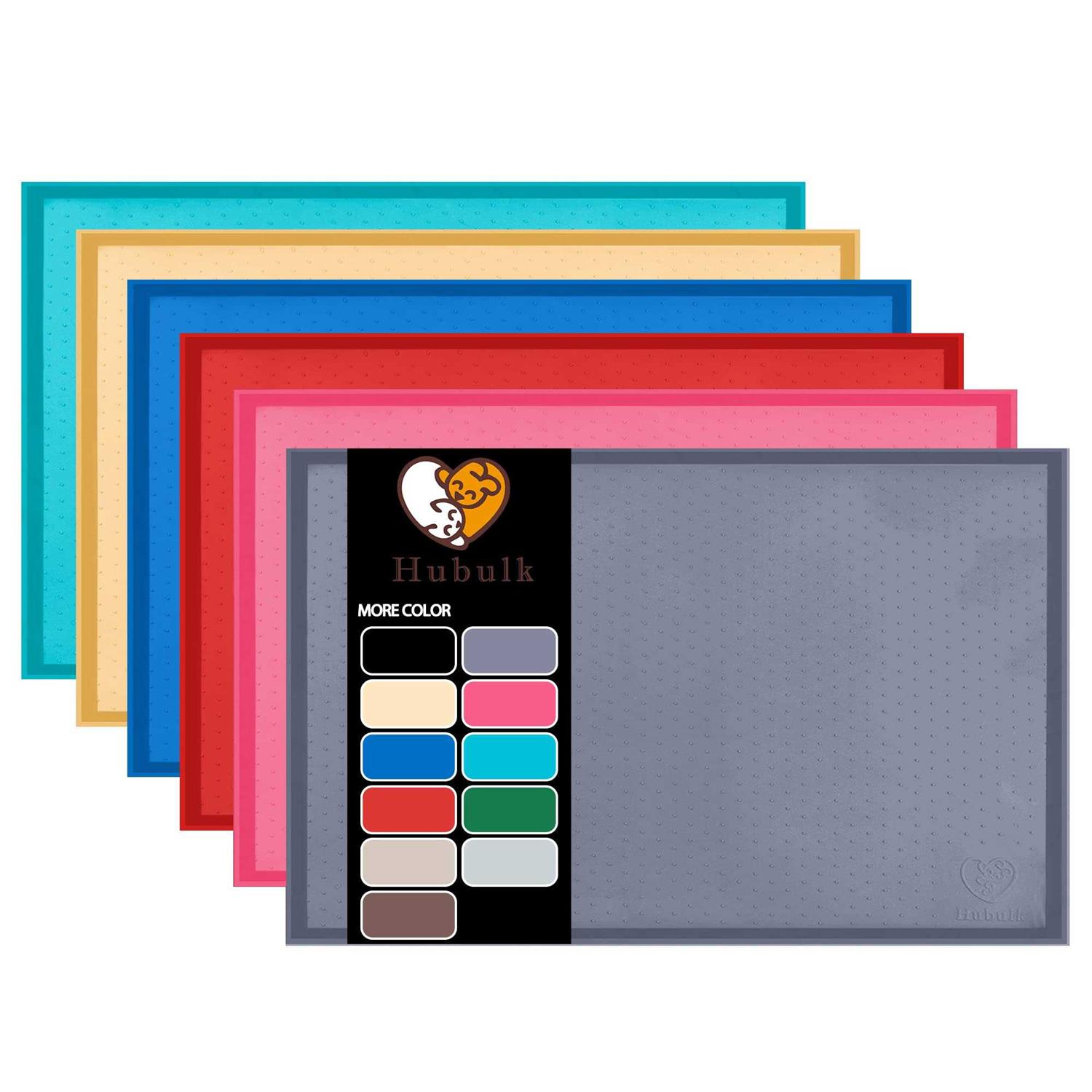 Hubulk Dog Feeding Mat,Silicone Pet Food and Water Bowl Placemat,Dishwasher