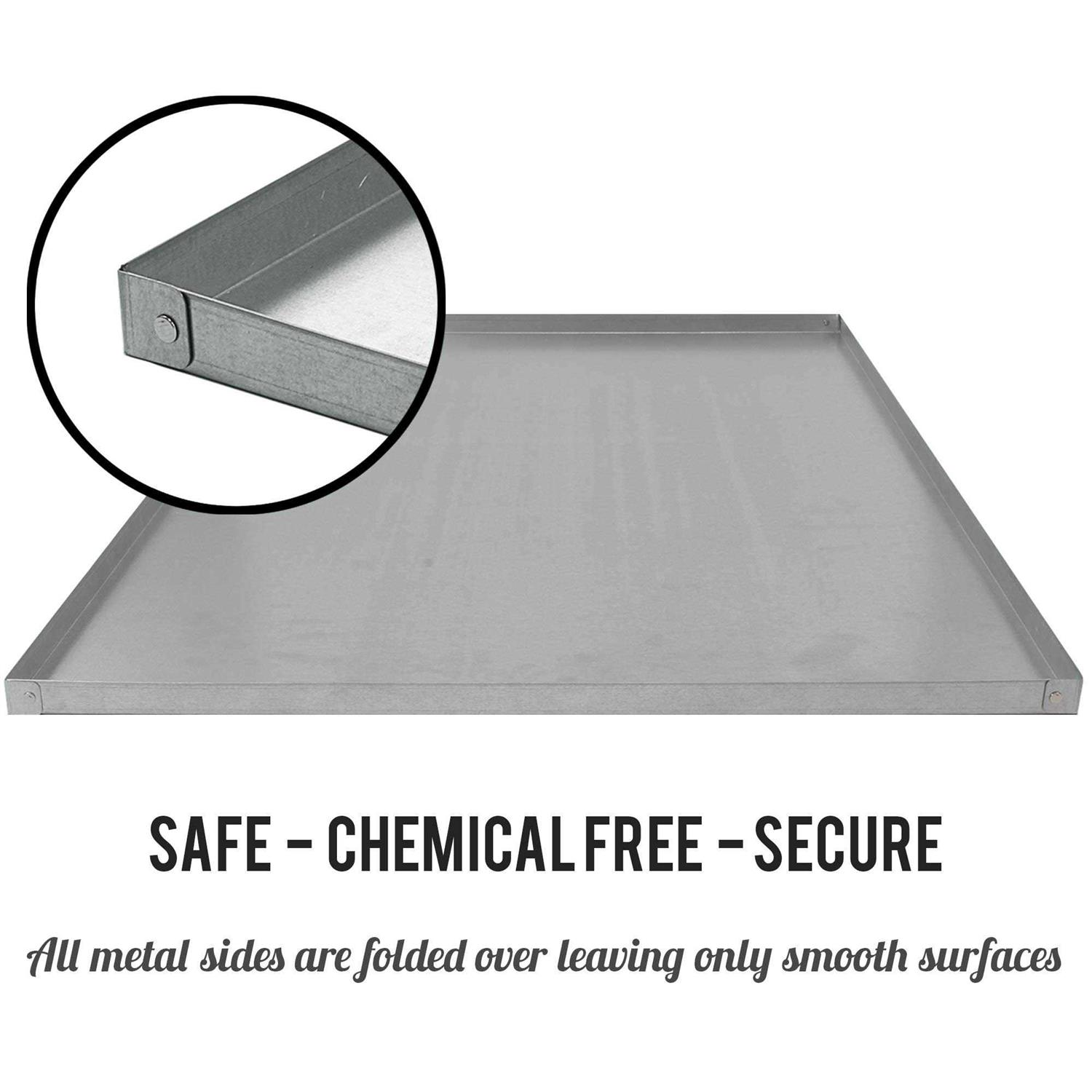 KOPEKS Galvanized Metal Tray for Dog Crates, Pet Kennels, Restaurant Grease Traps, and Floor Protection