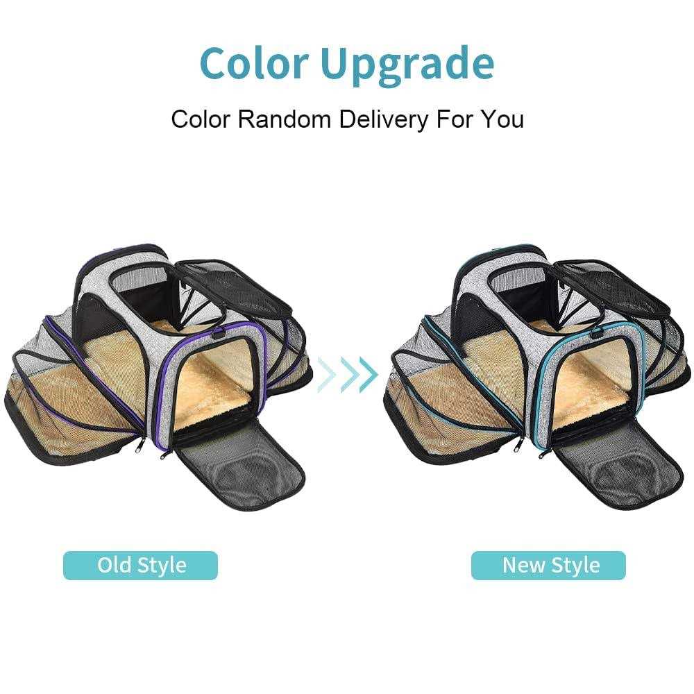 BYTANA Pet Carrier Airline Approved, Expandable Foldable Soft-Sided Dog Carrier, 3 Open Doors, 2 Reflective Tapes, Pet Travel Bag Safe and Easy for Cats