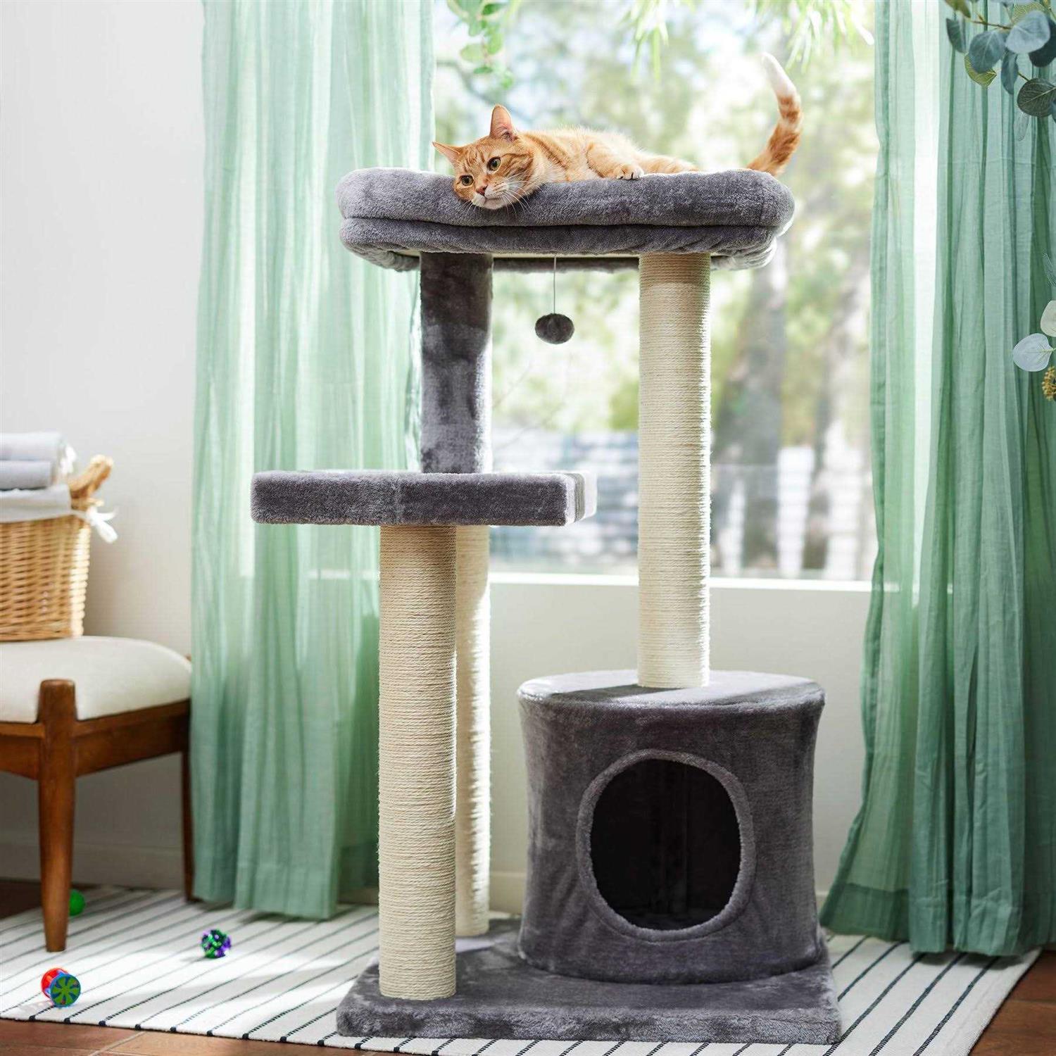 Frisco 42-in Heavy Duty Faux Fur Cat Tree Condo