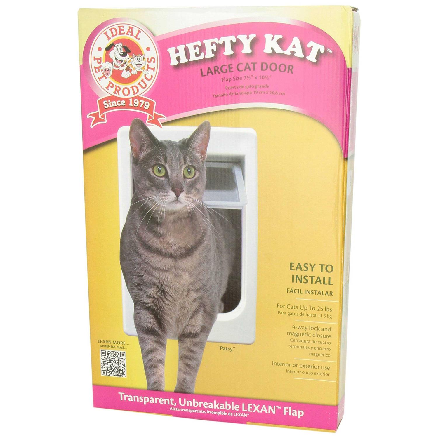 Ideal Pet ChubbyKat Cat Door Large White 1.18 x 9.5 x 14.50