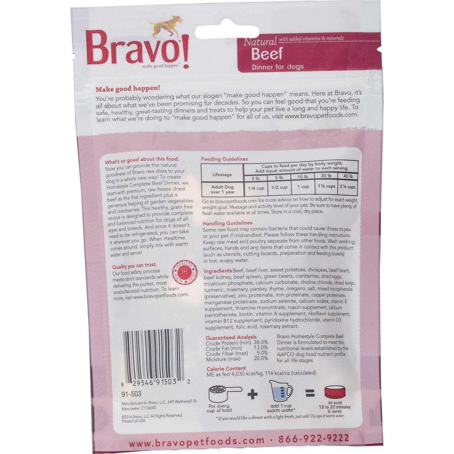 Bravo! Freeze Dried Homestyle Complete Beef Dinner Food