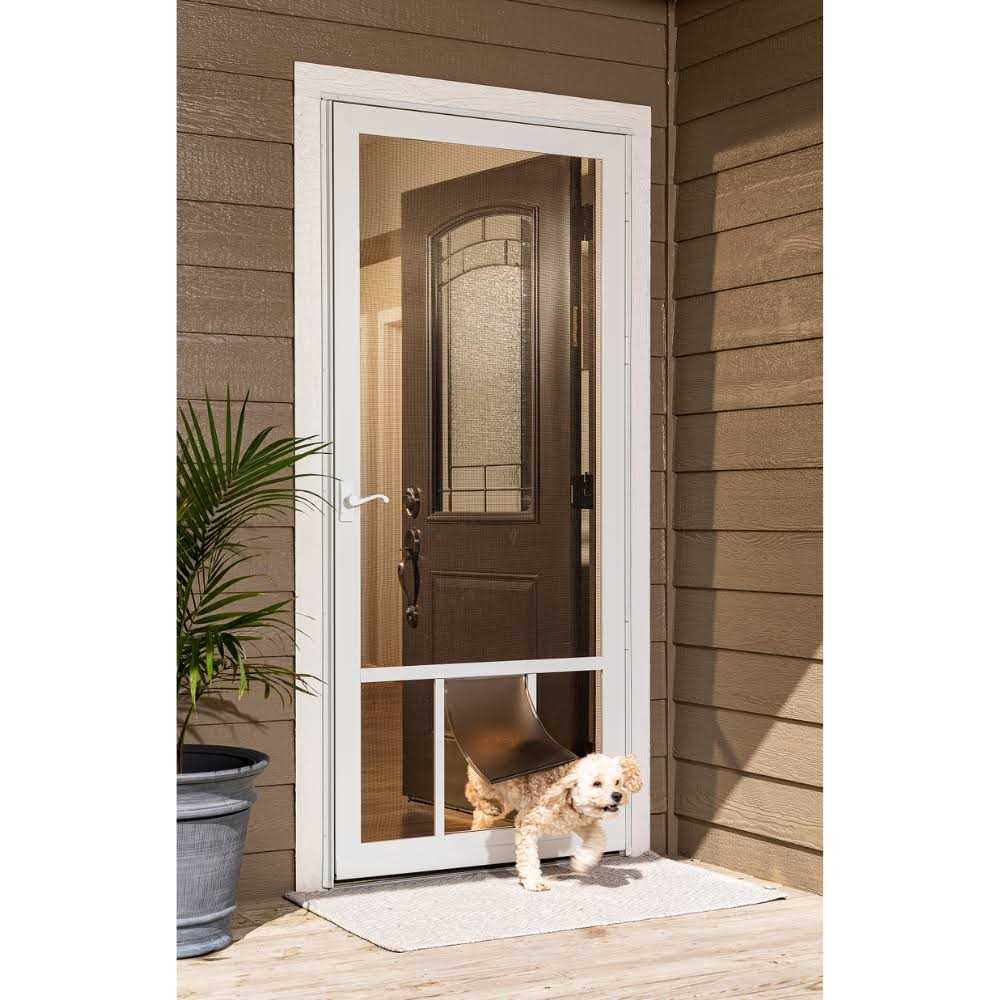LARSON Pet Breeze 32-in x 81-in Brown Aluminum Hinged Screen Door