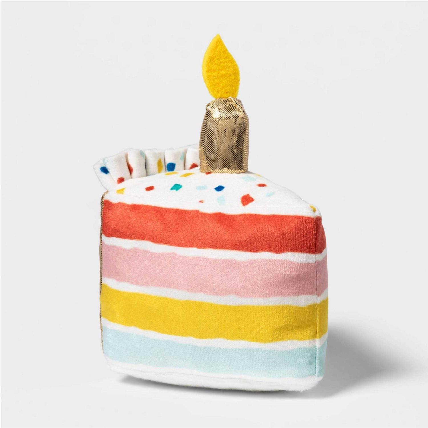 Boots & Barkley Birthday Cake Slice Plush Dog Toy