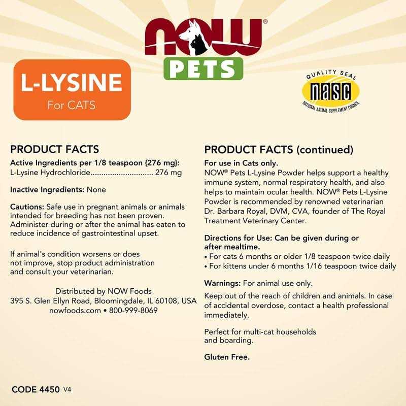 Now Pets L-Lysine Powder for Cats