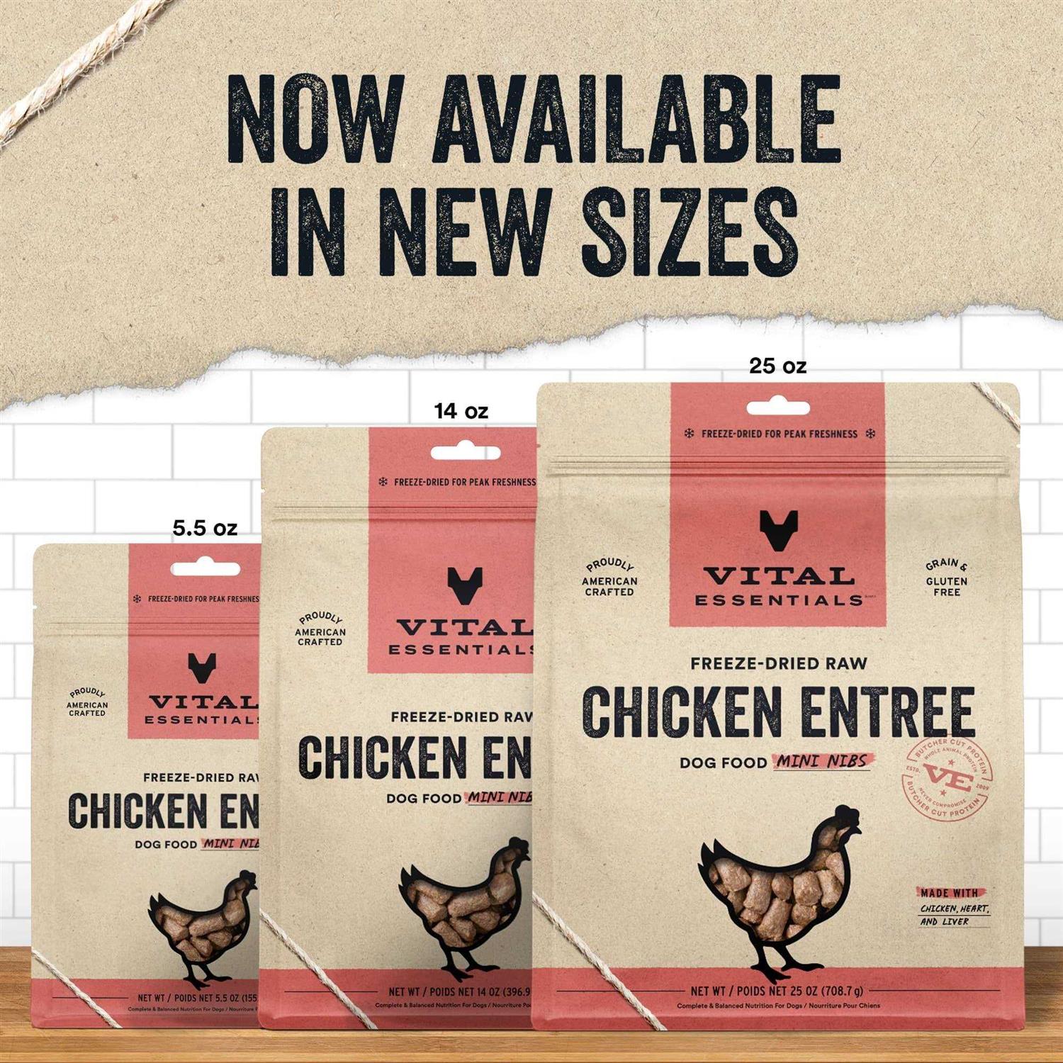 Vital Essentials Dog Food Freeze Dried Chicken Mini Nibs