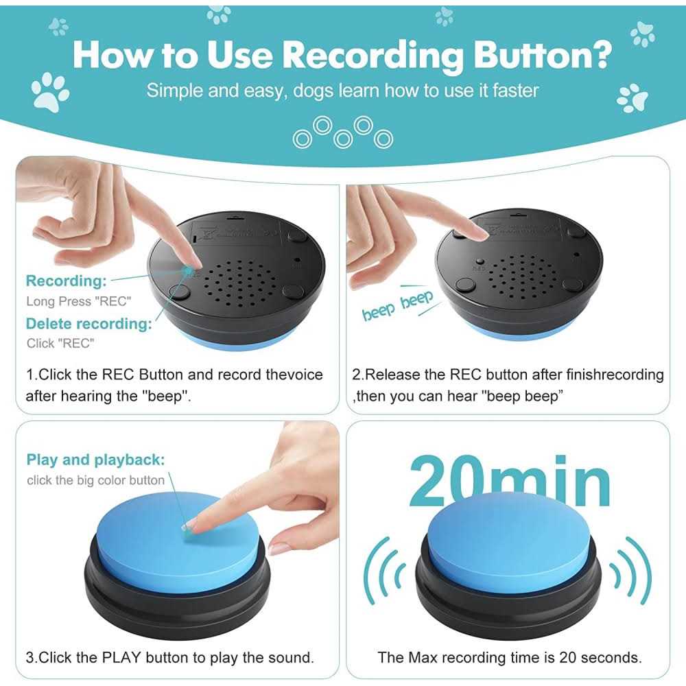 Dog Buttons for Communication Starter Pack Dog Buttons Talk Training Pet to Speaking Buttons