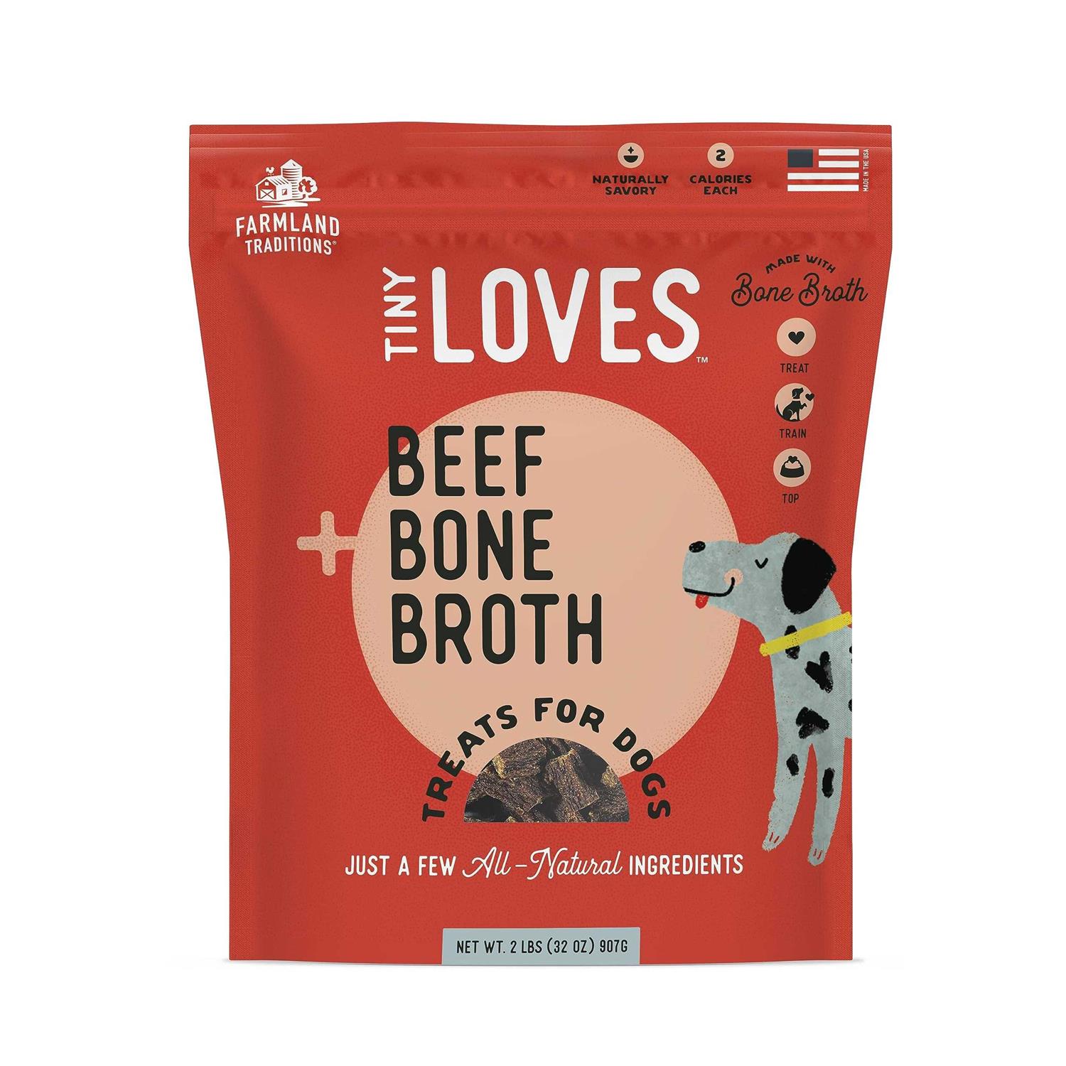 Farmland Traditions Tiny Loves Beef with Bone Broth Flavored Jerky Dog Treats