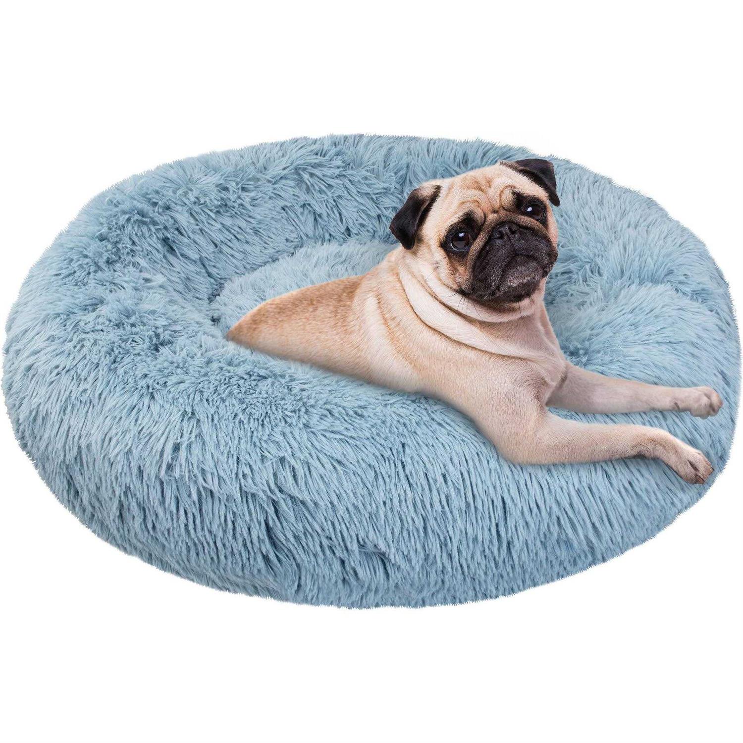 PetAmi Calming Dog Bed for Puppy Cat Kitten Round Washable Pet Bed