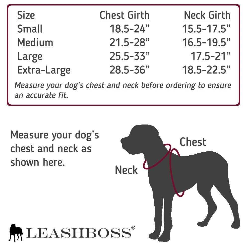 Leashboss Pattern Reflective No Pull Dog Harness with Bungee Handle, Rear and Front Clip Attachment