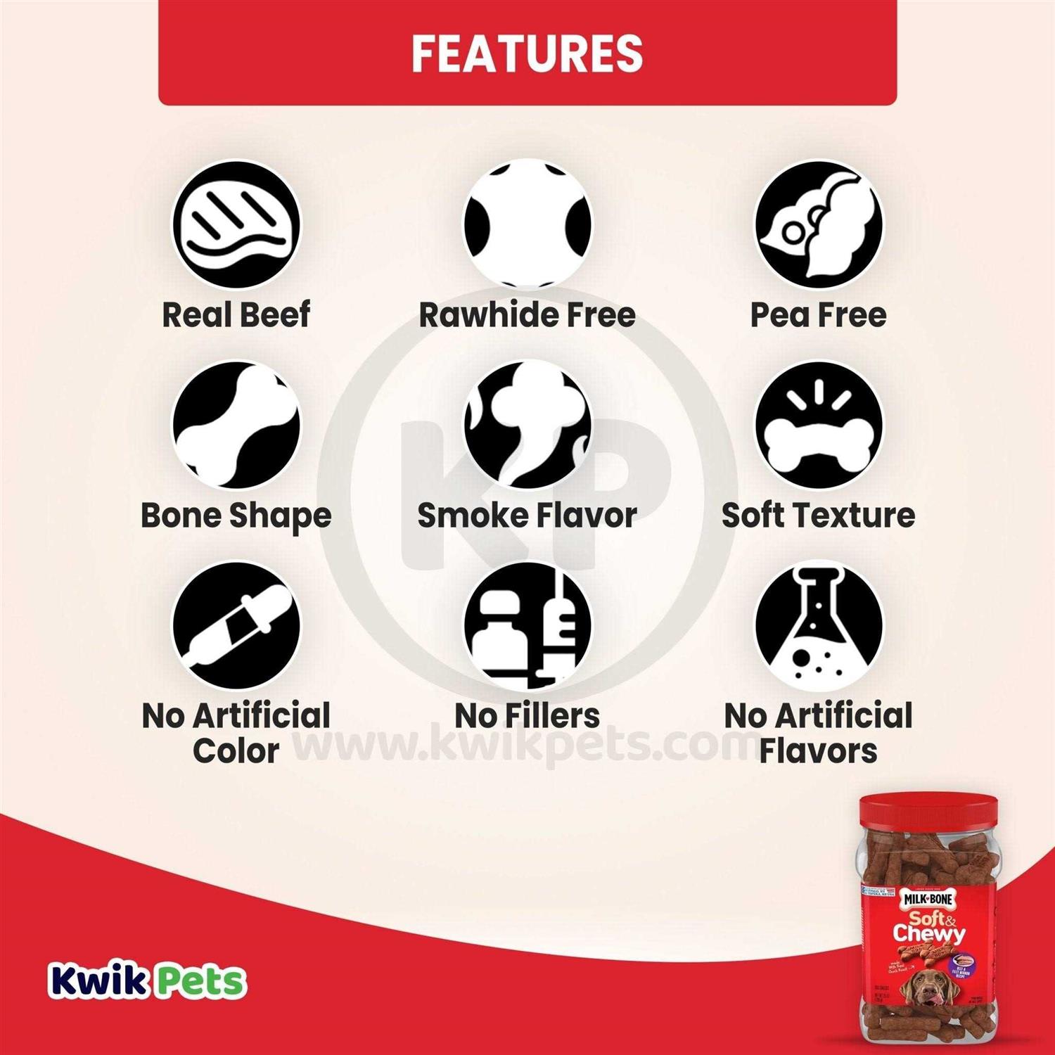 Milk-Bone Soft & Chewy Beef & Filet Mignon Recipe Dog Treats