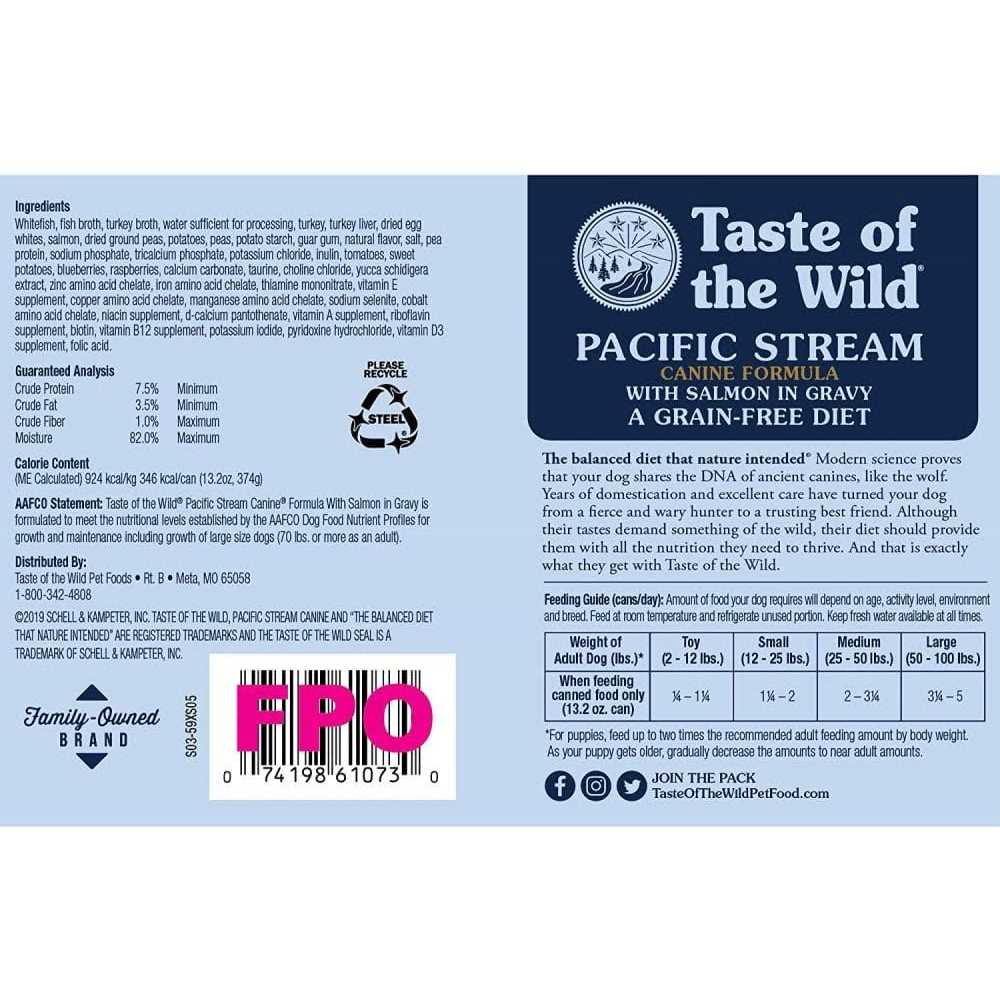 Taste of the Wild Pacific Stream Canned Dog Food, 13.2-oz, case of 12