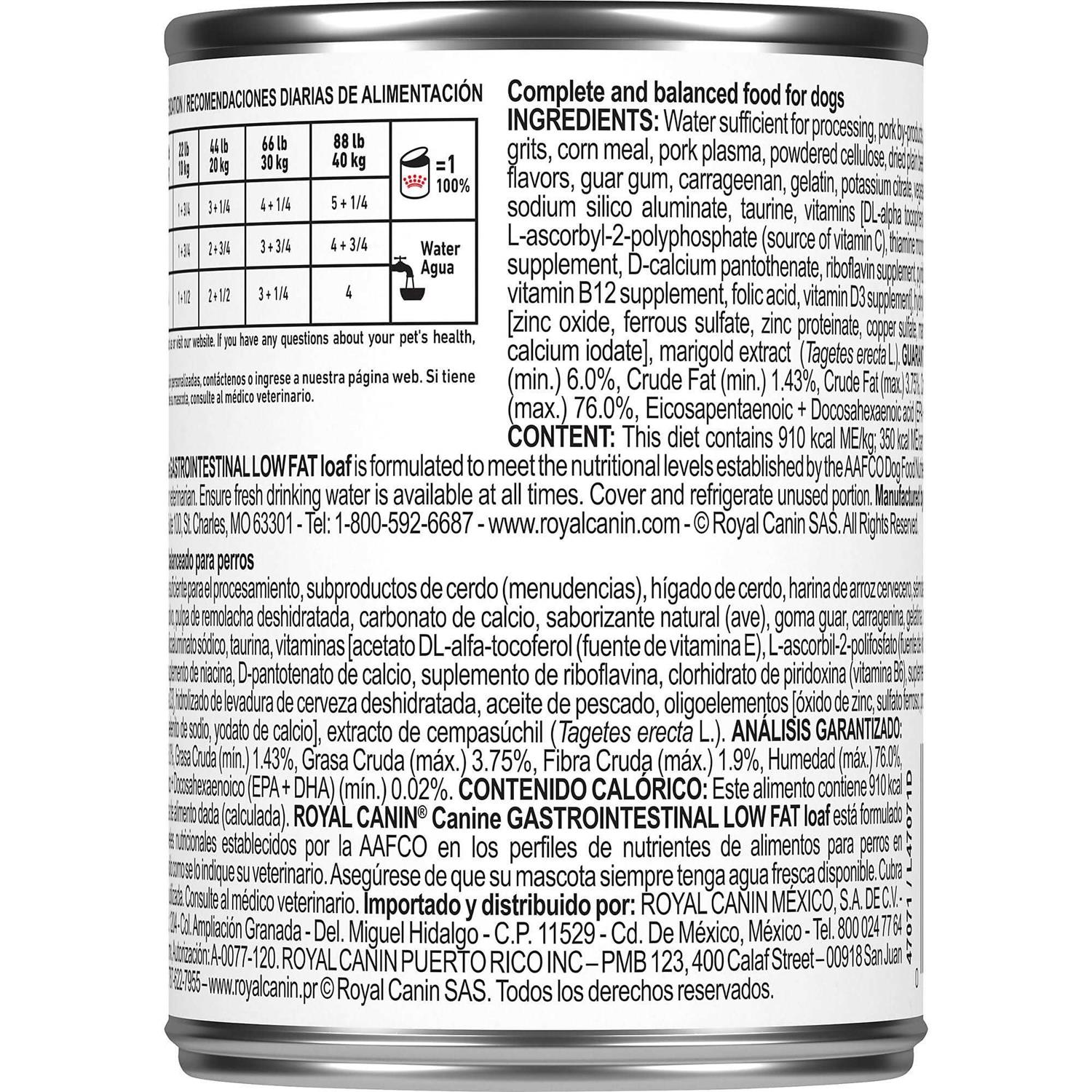 Royal Canin Veterinary Diet Gastrointestinal Low Fat Canned Dog Food
