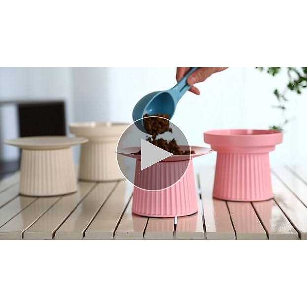 Ku Designs Elevated Cat Food and Water Bowl Set