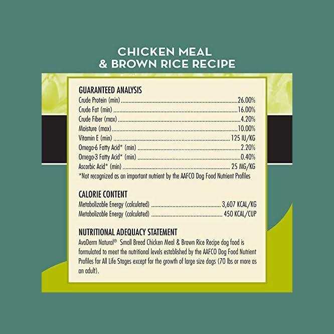 AvoDerm Natural Chicken Meal & Brown Rice Small Breed Adult Dog Food