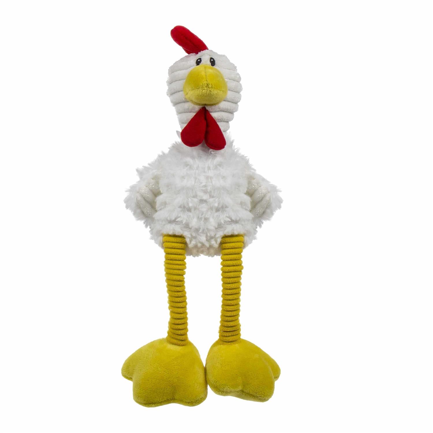 TrustyPup Tall Toes Plush Squeaky Chicken Dog Toy with Chew Guard Technology