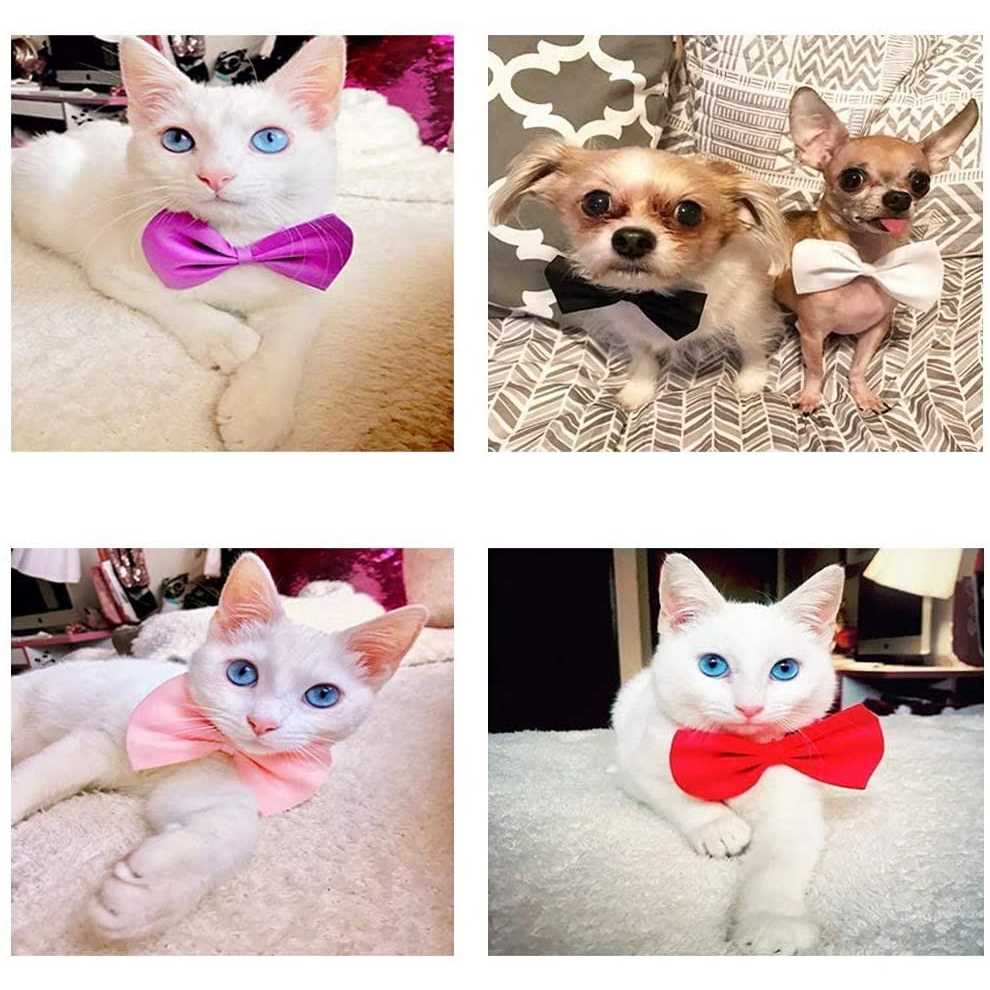 50Pcs Dog Bow Ties with Adjustable Collar