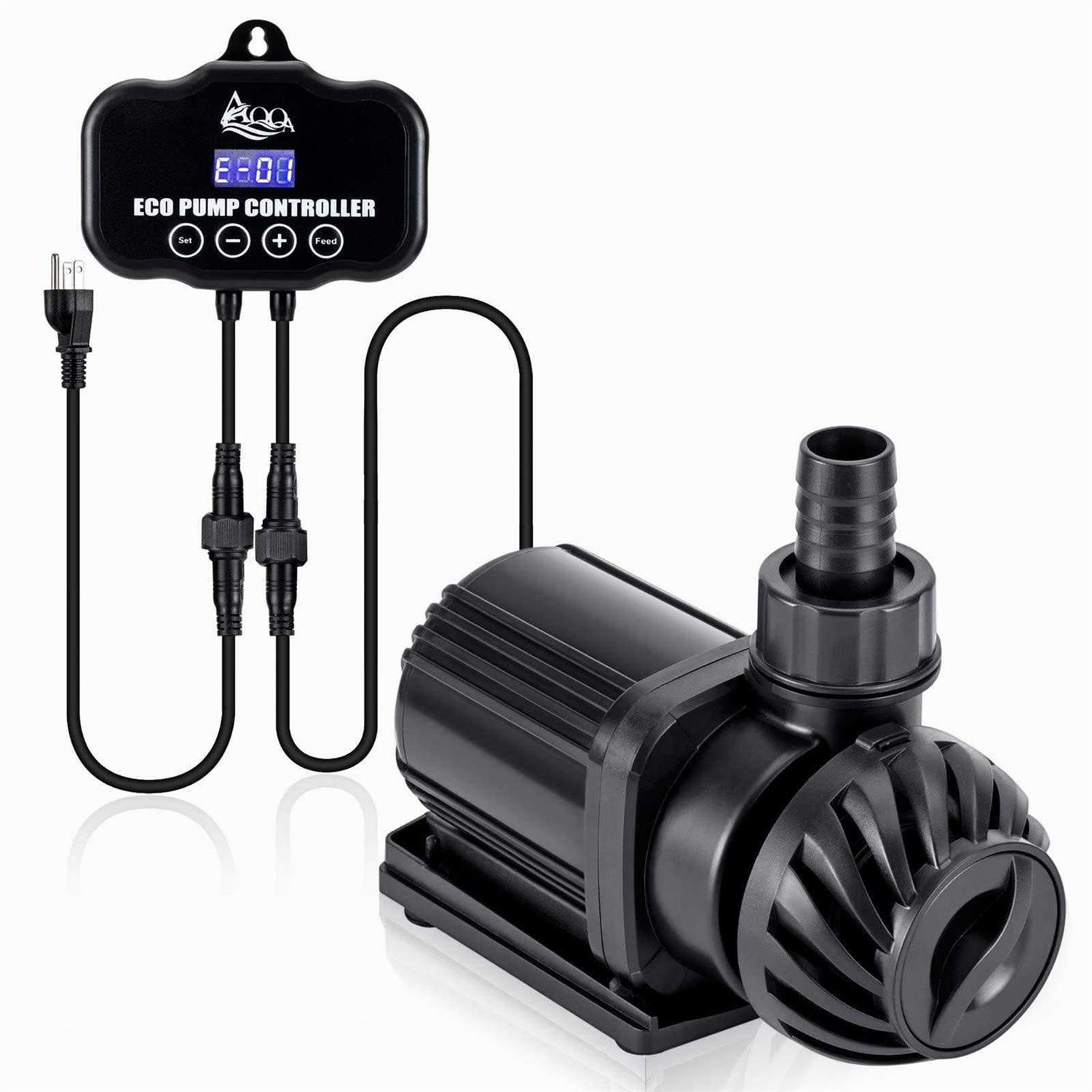 AQQA 800-3200GPH Controllable Water Pump,Circulation Make Wave/Feed Mode/20 Options Flow Adjustable Multifunction Submersible or External Powerful