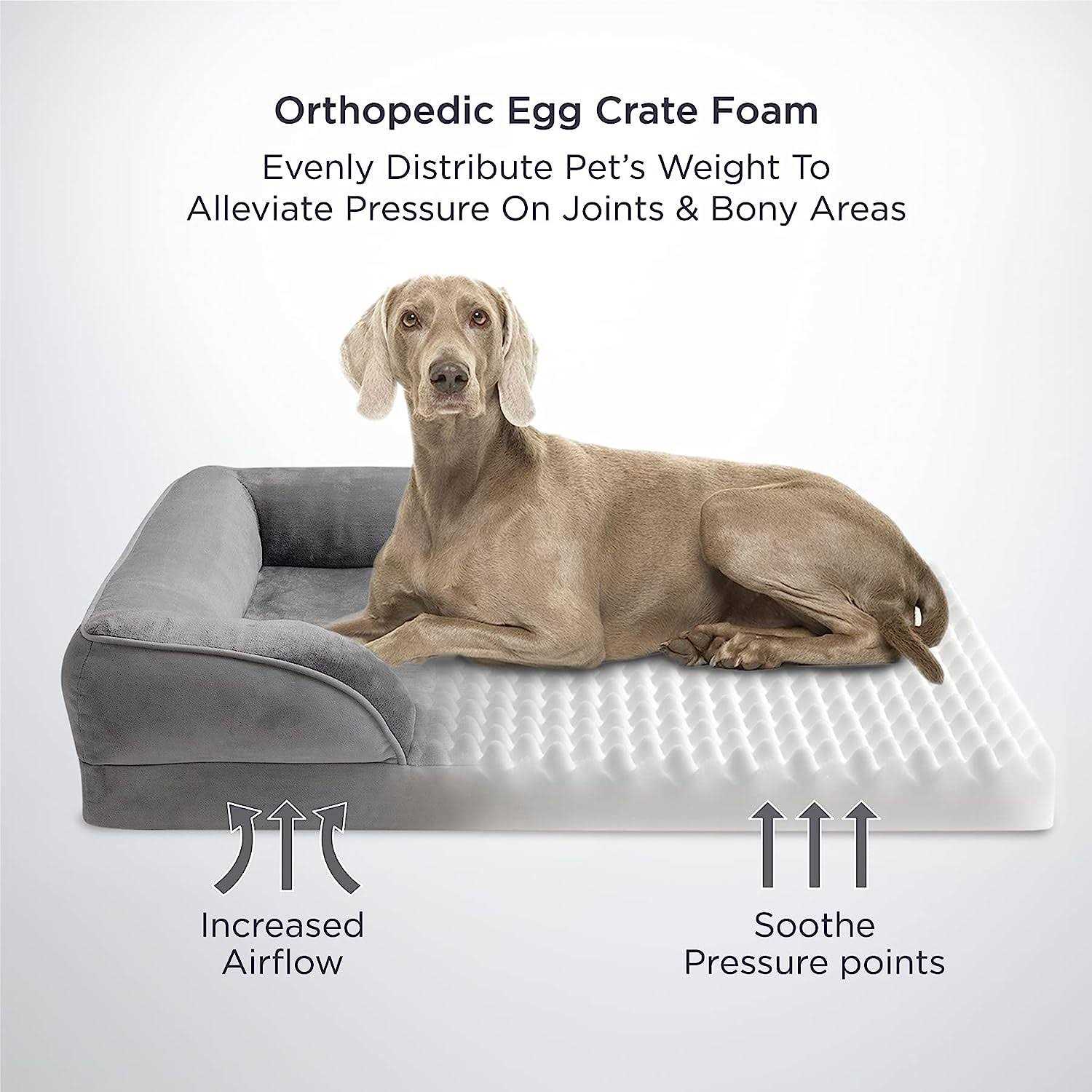 Bedsure Orthopedic Dog Bed Dogs Dog Bed Sofa Washable