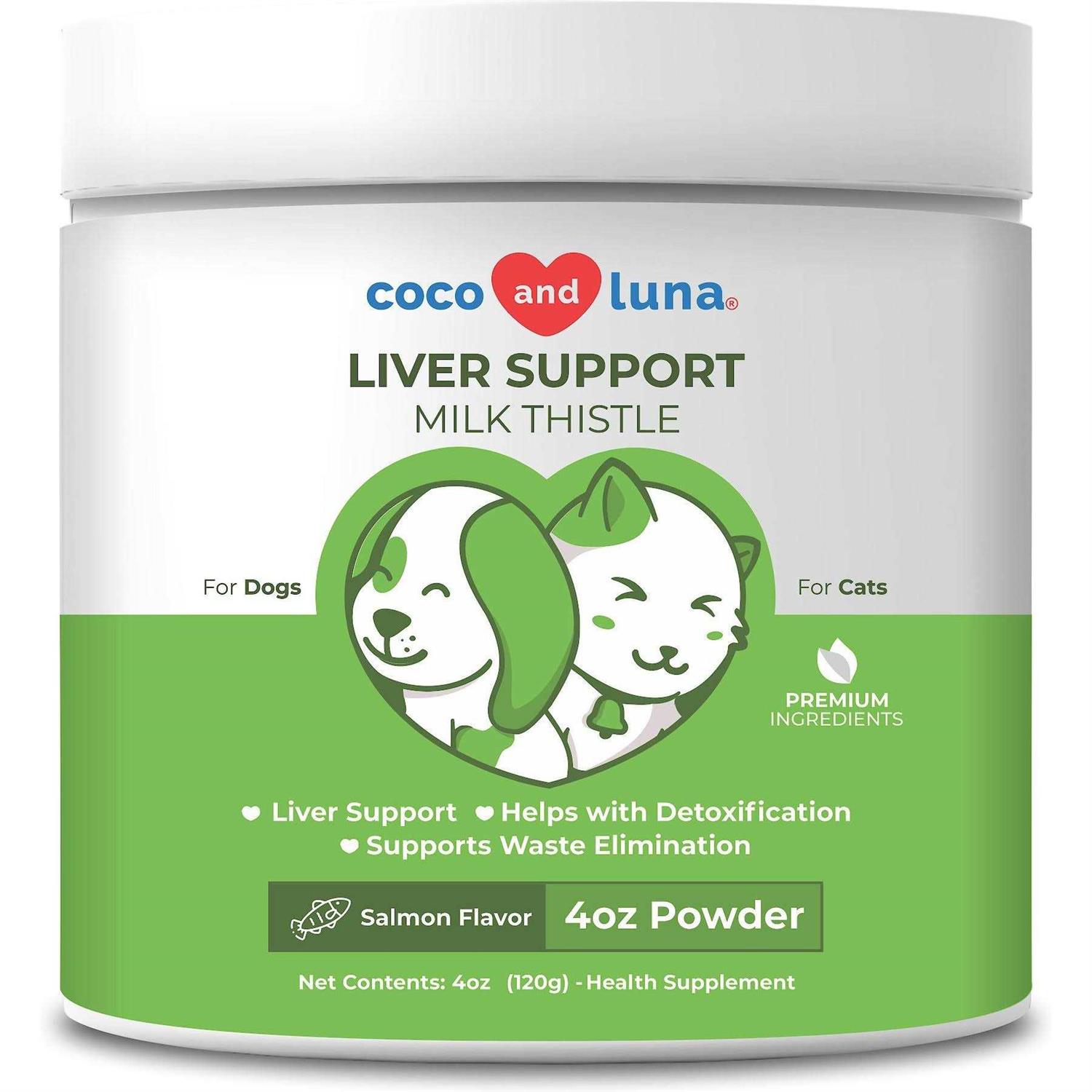 Coco and Luna Milk Thistle for Cats 4oz Powder Natural Liver Support for Cats