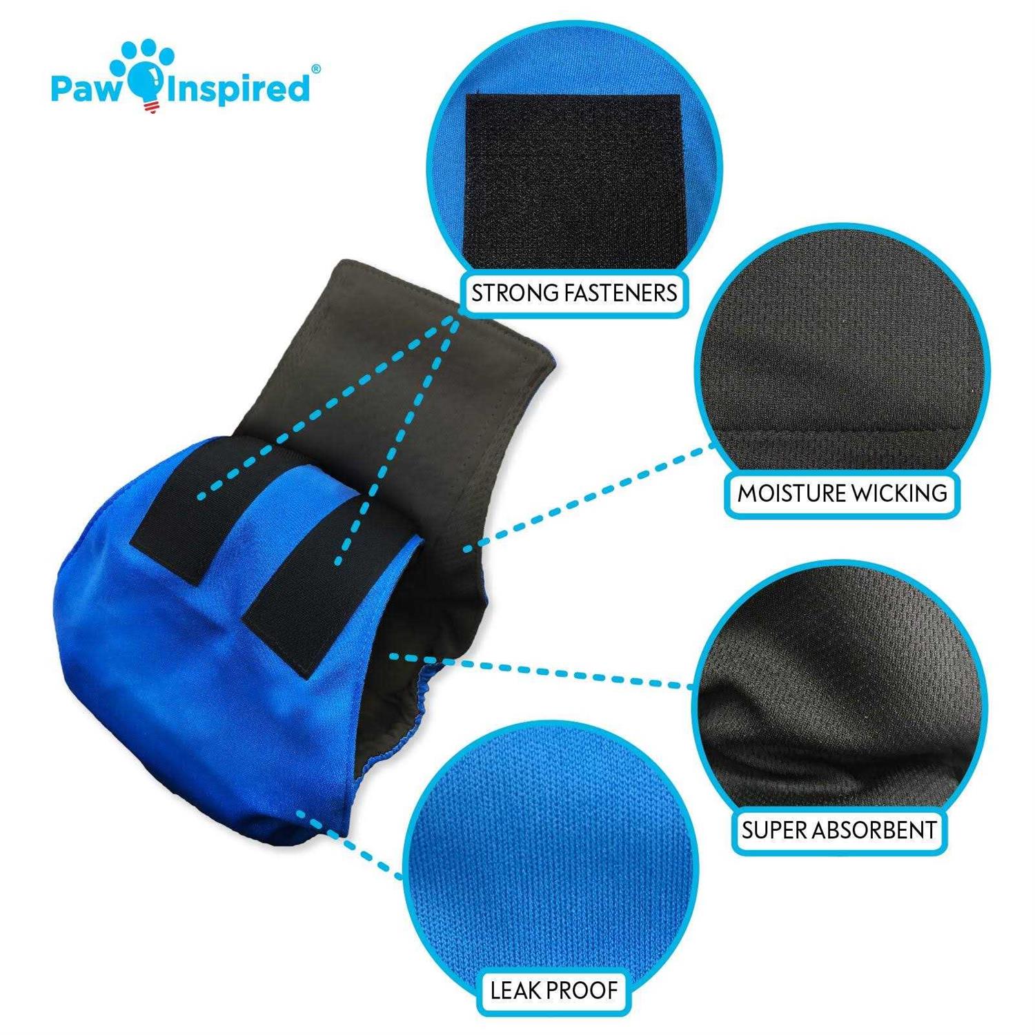 Paw Inspired Male Dog Wraps Washable Belly Band for Dogs