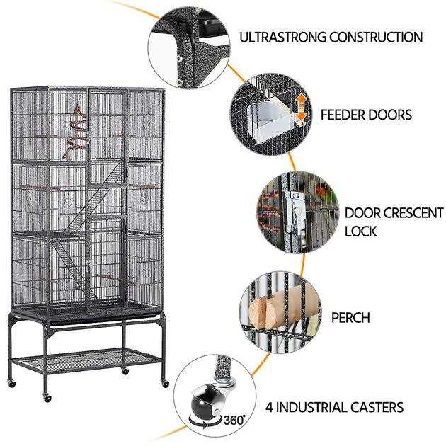Yaheetech 69-in Parrot Cage with Detachable Stand
