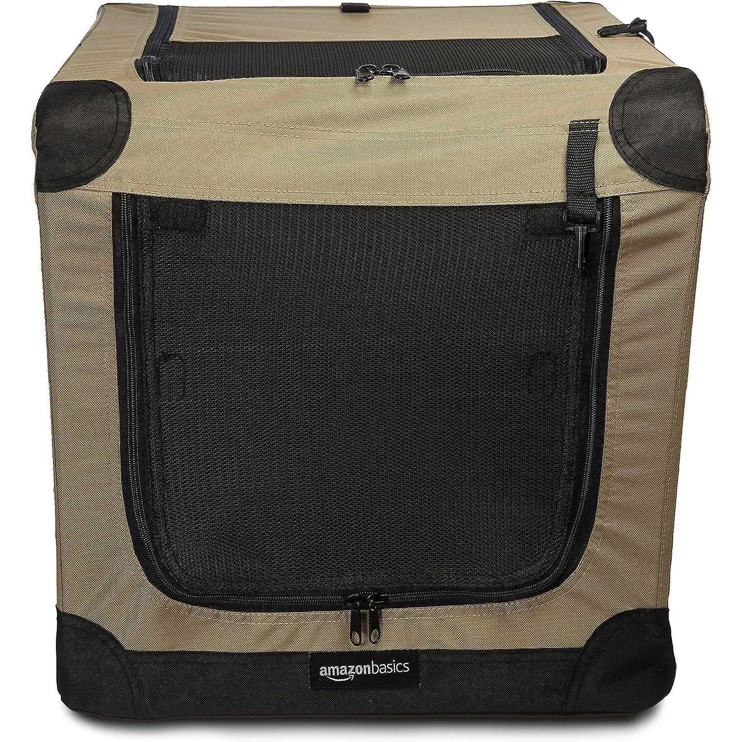 Amazon Basics 2-door Soft-sided Folding Travel Crate Dog Kennel