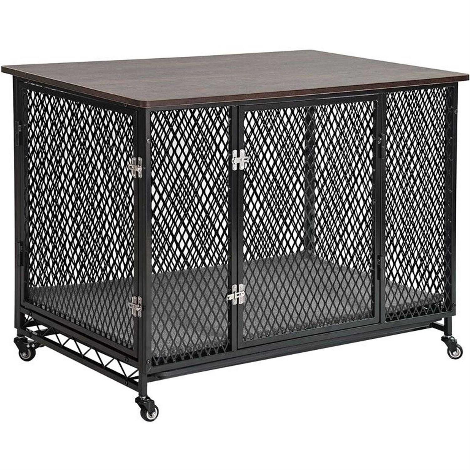Aivituvin Dog Crate Furniture Side End Table with Tray AIR79