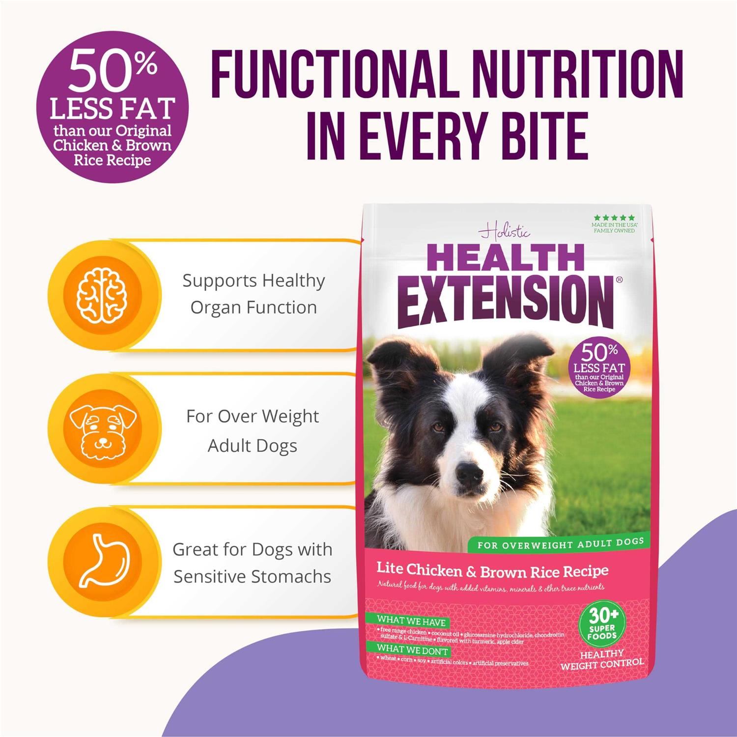 Health Extension Lite Chicken & Brown Rice Dry Dog Food