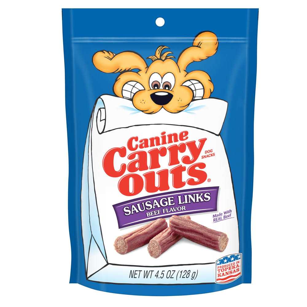Canine Carry Outs Sausage Links Beef Flavor Dog