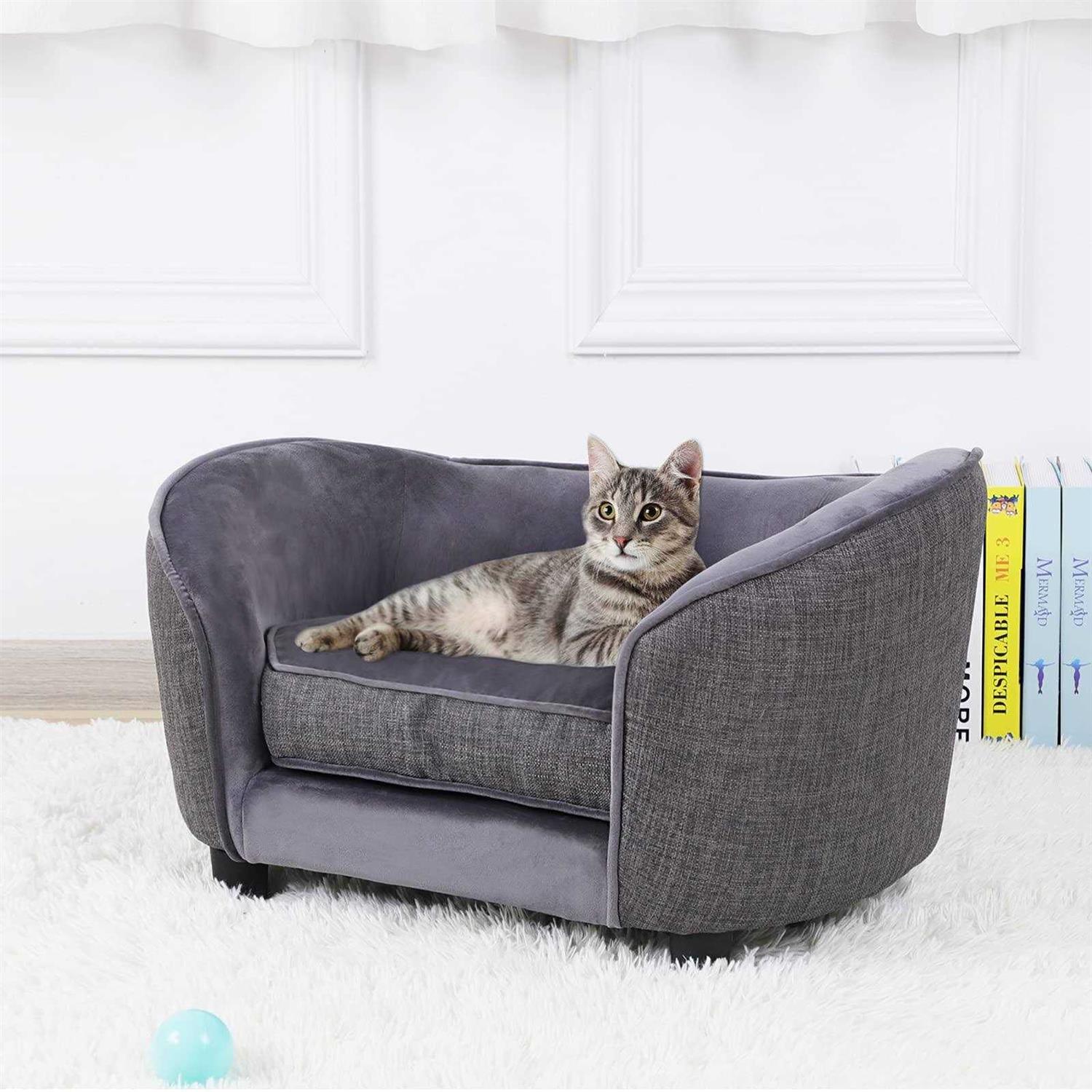 Getifun Pet Bed Sofa Velvet Couch Washable Cushion for Small Dog Cat