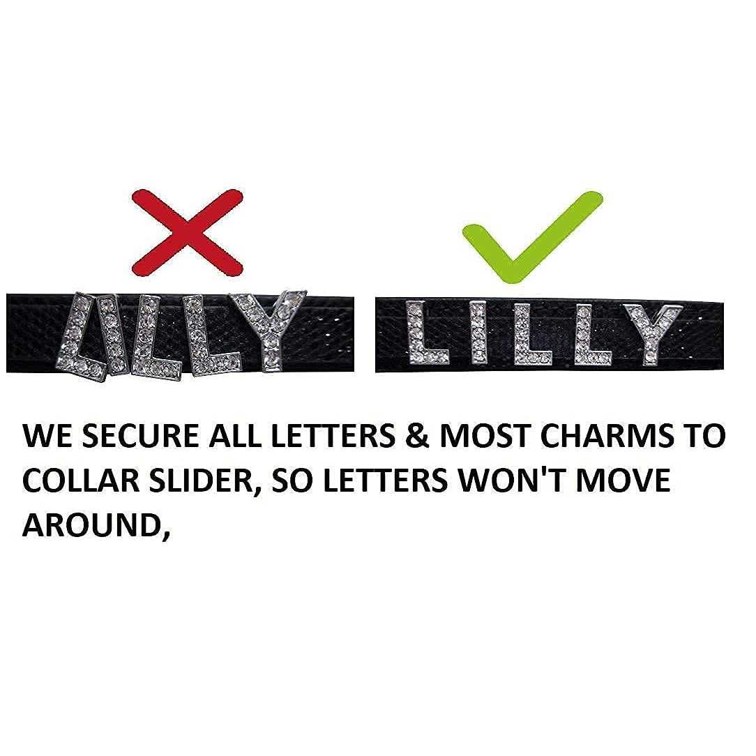 bling stuff for fun personalized customized pu leather glitter rhinestone bling name collar for dogs & puppies