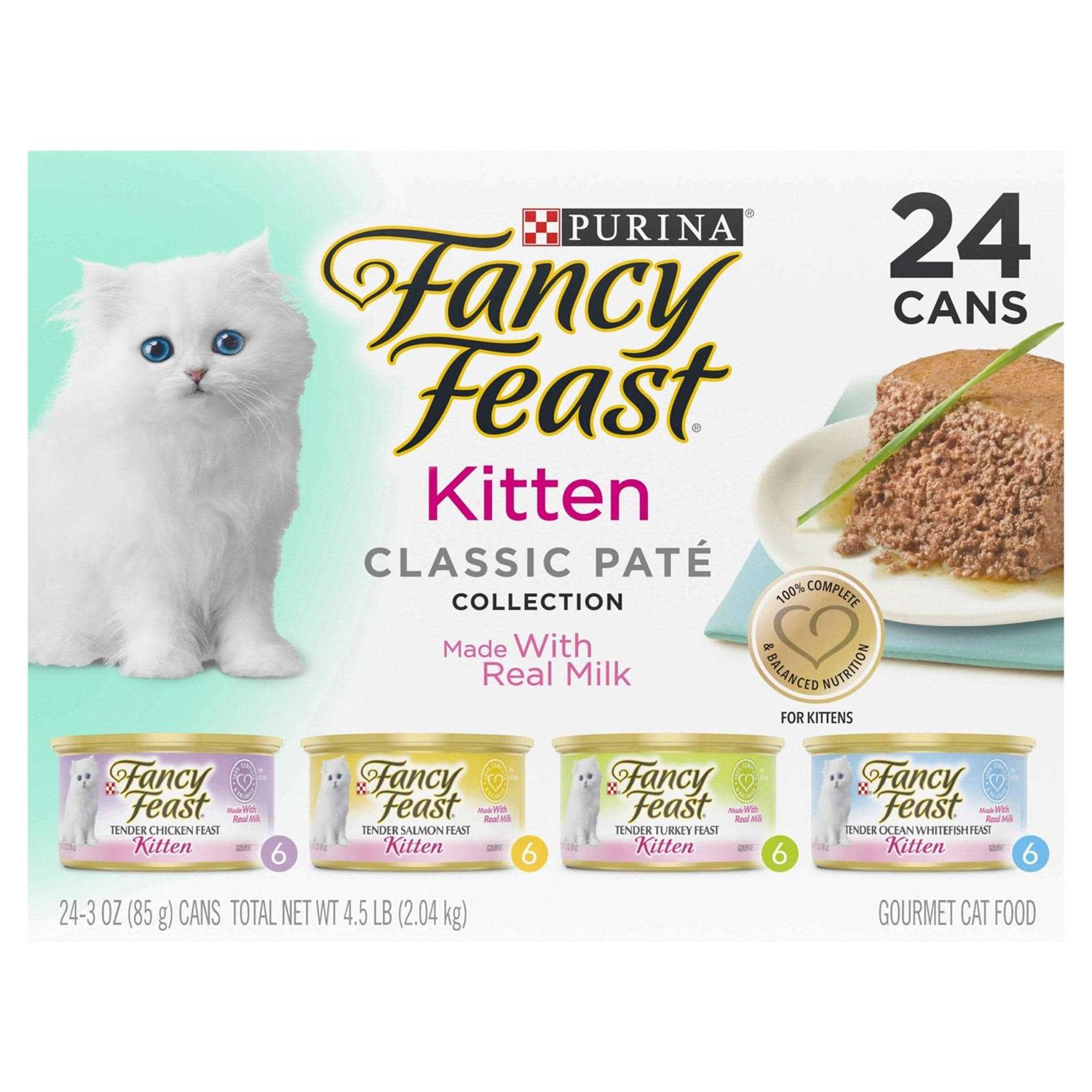 Purina Fancy Feast Grain Free Pate Wet Kitten Food Variety Pack