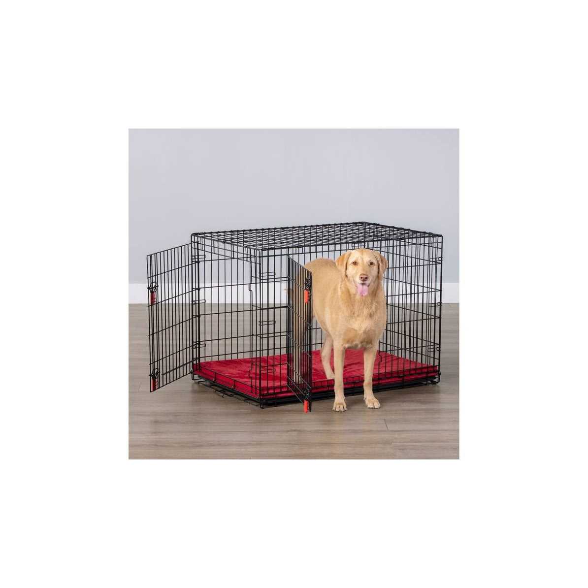 KONG Ultra-Strong Double Door Wire Dog Crate with Divider Panel
