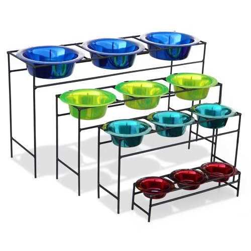 Platinum Pets Triple Diner Feeder With Stainless Steel Dog Bowls