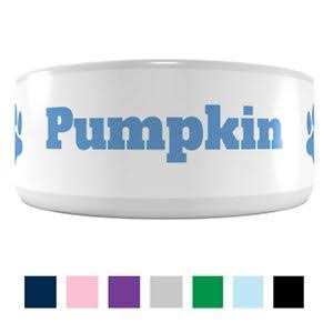 Frisco Paw Print Ceramic Personalized Dog Bowl